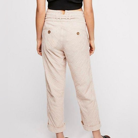 Free People Rumors Yarn Dye Harem Pant Size 0 Tan - Picture 5 of 11